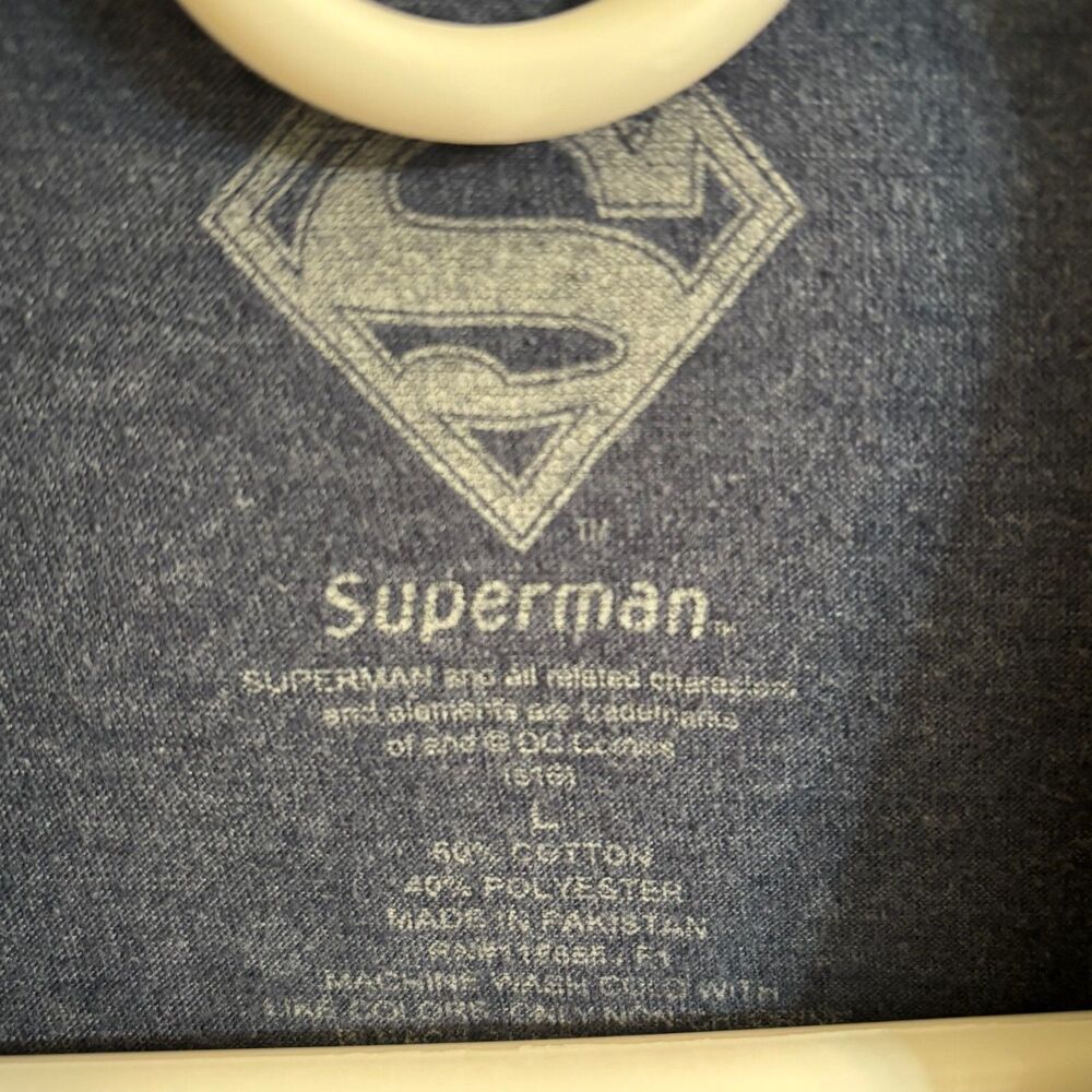 Men's Superman T-Shirt Large Heather Navy - Picture 3 of 3